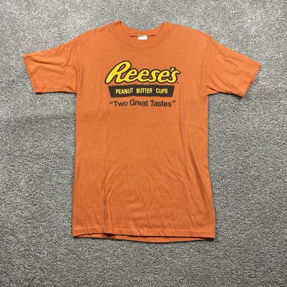 Vintage Reeses Peanut Butter Cups T Shirt Orange Single Stitch Made USA Mens M